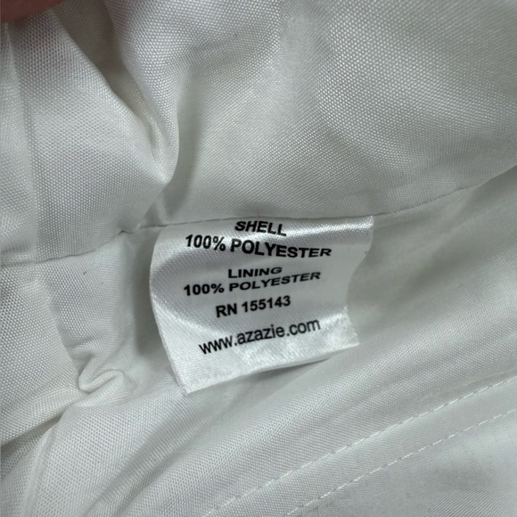 NWT Azazie Atelier Alexie Tulip Print Maxi Dress 12 White Iris Floral Dance Prom - Picture 14 of 16